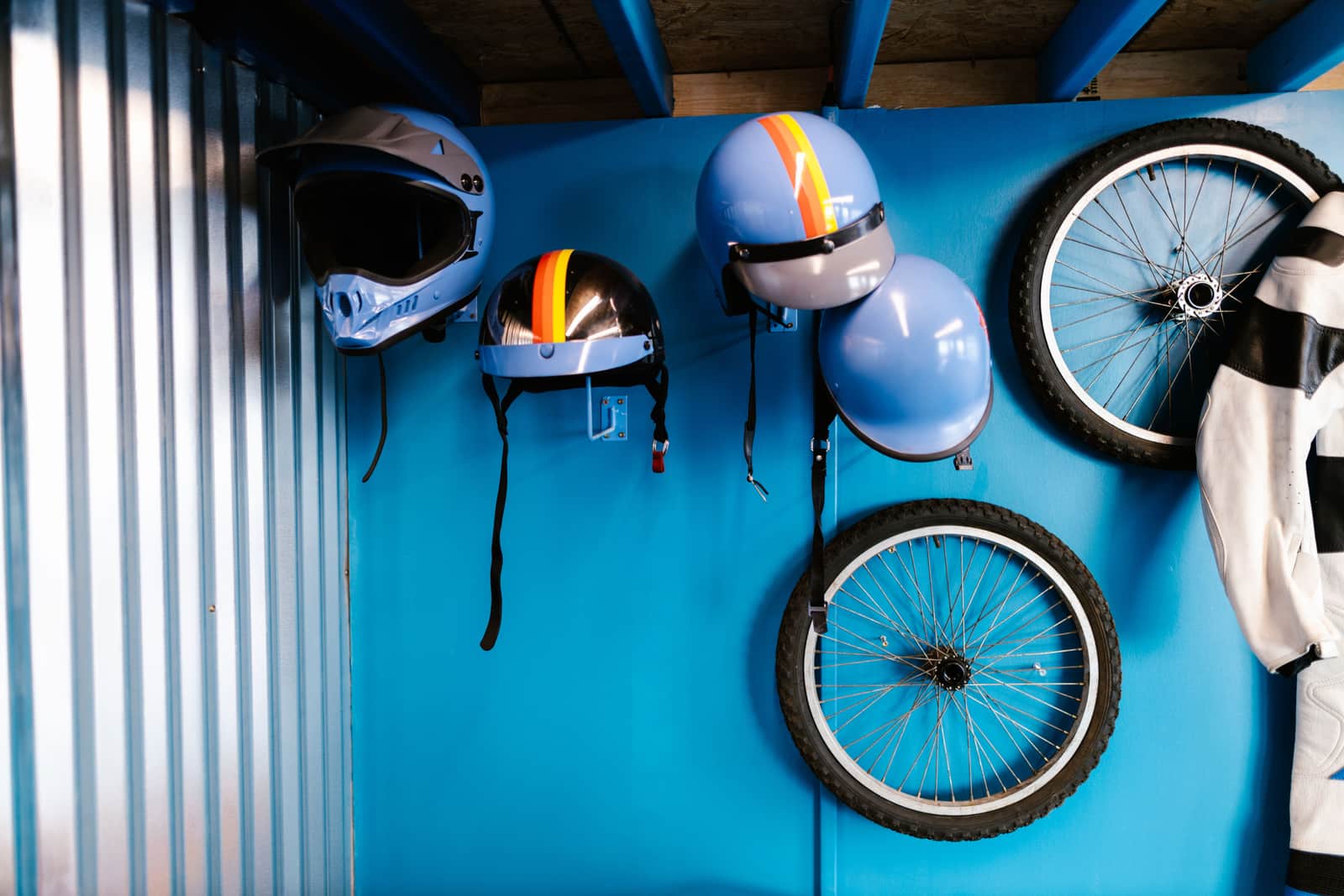 Certification labels inside a full-face motorcycle helmet